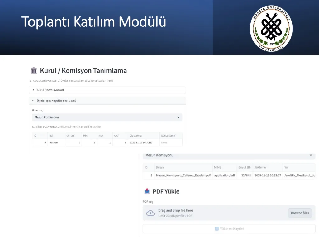 Slayt 61: Toplantı Katılım Modülü