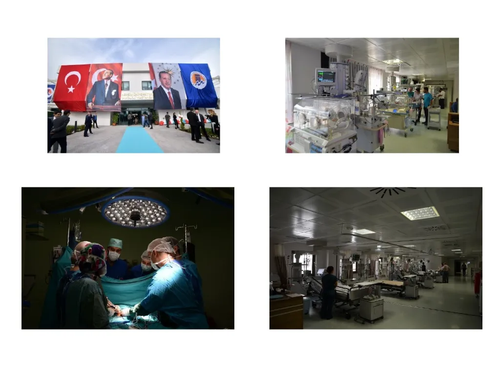 Slayt 9: Tören, yenidoğan yoğun bakım, ameliyathane ve yoğun bakım ünitesi