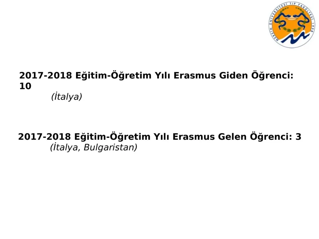 Slayt 9: Erasmus giden ve gelen öğrenciler