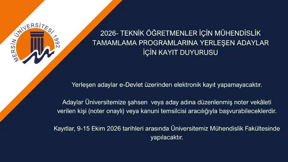 2026 mühendislik tamamlama