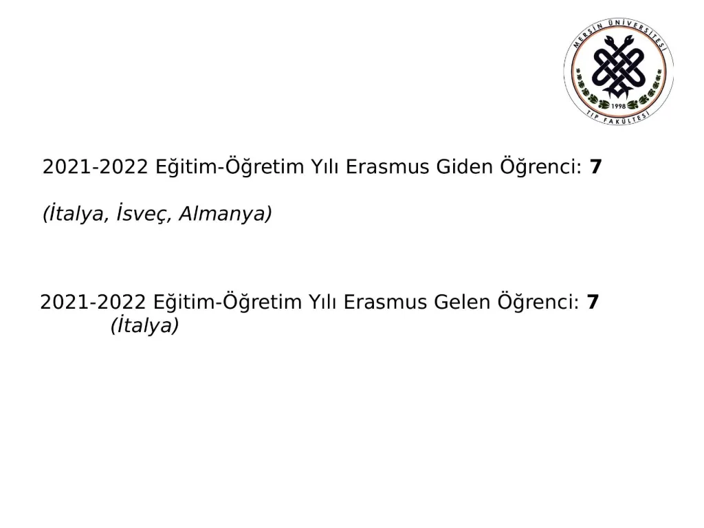 Slayt 9: Erasmus giden ve gelen öğrenciler