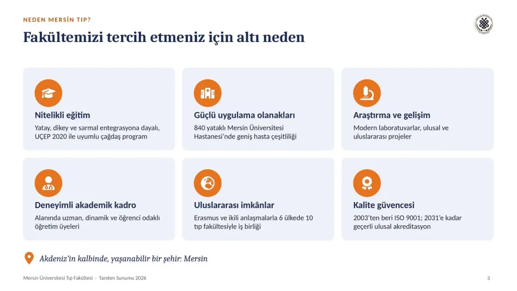 Slayt 3: Fakültemizi tercih etmeniz için altı neden