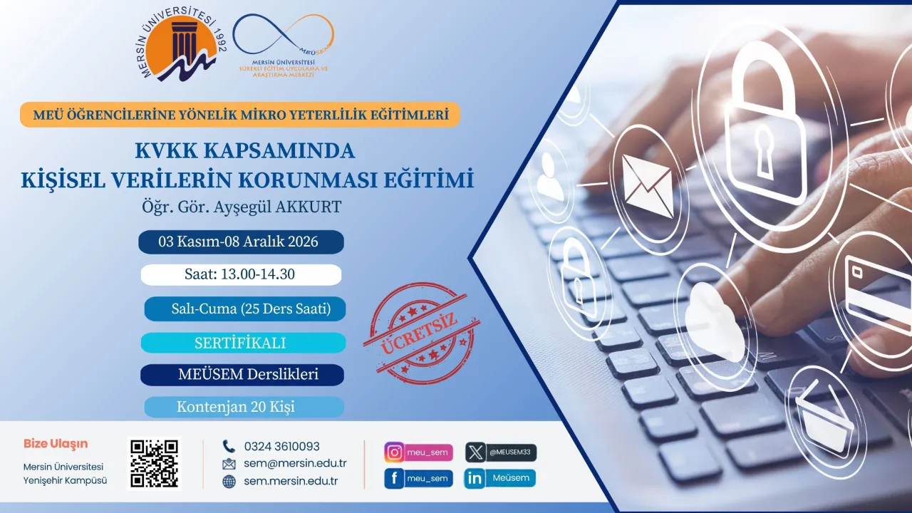 KVKK KAPSAMINDA  KİŞİSEL VERİLERİN KORUNMASI EĞİTİMİ