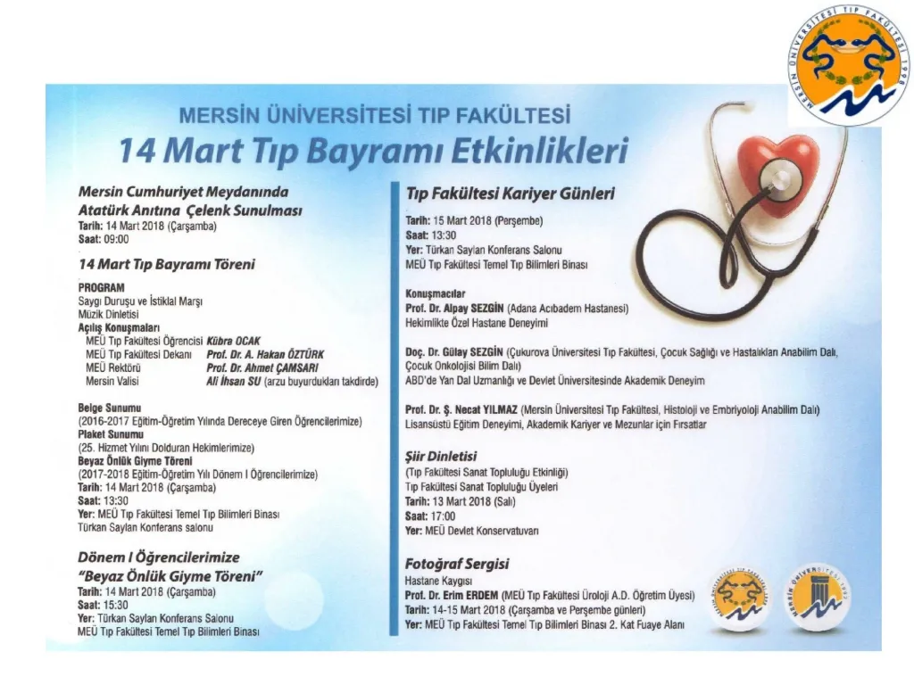 Slayt 75: 14 Mart Tıp Bayramı etkinlikleri