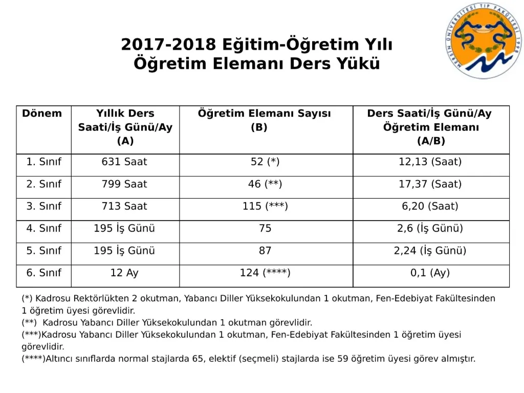 Slayt 6: Öğretim elemanı ders yükü