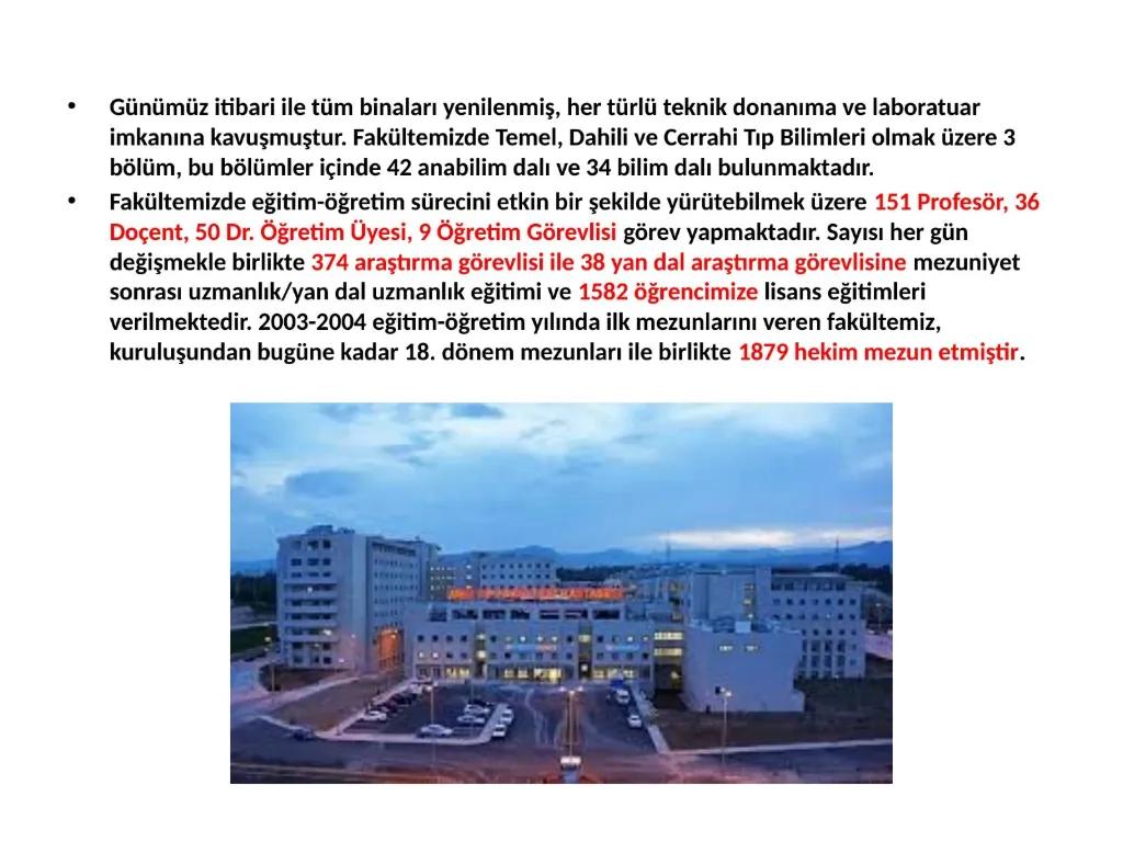 Slayt 4: Akademik kadro, öğrenci ve mezun sayıları (2021)